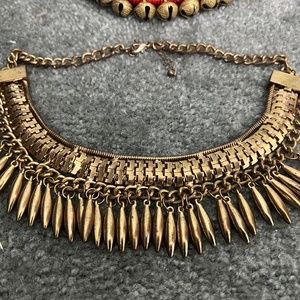 Gold Tribal Choker Necklace
